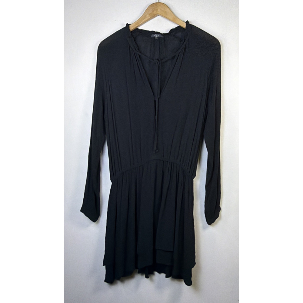 Rails Black Long Sleeve layered Mini Dress bohemian cottagecore victorian medium - Picture 2 of 12